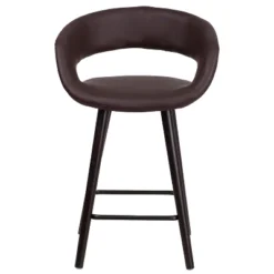 Flash Furniture Brynn Series 24'' High Contemporary Vinyl Rounded Back Counter Height Stool With Cappuccino Wood Frame -Flash Furniture GUEST 001083df 967b 48cc 89c4 4f850680e89c
