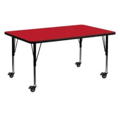 Flash Furniture Mobile 24''W X 60''L Rectangular HP Laminate Activity Table - Height Adjustable Short Legs -Flash Furniture GUEST 00829f92 1528 412e b5f3 27e1800d476e