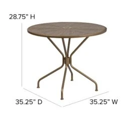 Flash Furniture Oia Commercial Grade 35.25" Round Indoor-Outdoor Steel Patio Table With Umbrella Hole -Flash Furniture GUEST 01383d26 7820 4ff5 9838 16f41cbd9def