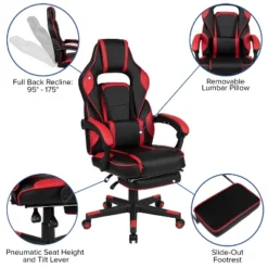 Flash Furniture Gaming Desk With Cup Holder/Headphone Hook/2 Wire Management Holes & Reclining Back/Arms Gaming Chair With Footrest -Flash Furniture GUEST 0278964c 23a6 4c73 81c4 9301e74bb4ce