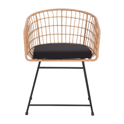 Flash Furniture Devon Set Of 2 Indoor/Outdoor Patio Boho Club Chairs, Rope With PE Wicker Rattan, Cushions And Sled Base 12 Flash Furniture Devon Set Of 2 Indoor/Outdoor Patio Boho Club Chairs, Rope With PE Wicker Rattan, Cushions And Sled Base - Image 10