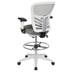 Flash Furniture Mid-Back Mesh Ergonomic Drafting Chair With Adjustable Chrome Foot Ring, Adjustable Arms -Flash Furniture GUEST 02cd109a 1649 4c9f b998 831a1b13be8d