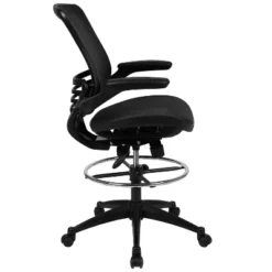 Flash Furniture Mid-Back Transparent Mesh Drafting Chair With Flip-Up Arms -Flash Furniture GUEST 03355932 7101 4e71 8cee 7a894f78c24a
