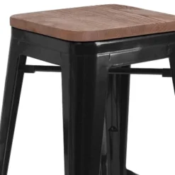 Flash Furniture 30" High Backless Metal Barstool With Square Wood Seat -Flash Furniture GUEST 03ab7b6e b65a 44ba bfe5 188e14516eea