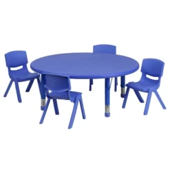 Flash Furniture 45" Round Plastic Height Adjustable Activity Table Set With 4 Chairs 20 Flash Furniture 45" Round Plastic Height Adjustable Activity Table Set With 4 Chairs -Flash Furniture GUEST 03f29b2d 57c0 40da 82c8 077c619e1dc3