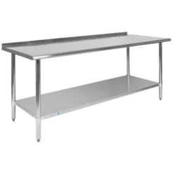 Flash Furniture Stainless Steel 18 Gauge Prep And Work Table With 1.5" Backsplash And Undershelf, NSF 21 Flash Furniture Stainless Steel 18 Gauge Prep And Work Table With 1.5" Backsplash And Undershelf, NSF -Flash Furniture GUEST 04132c49 e480 4ed4 a1b9 27a650009fc2