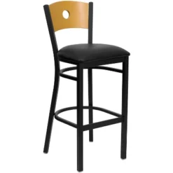 Flash Furniture Wood Circle Back Black Metal Restaurant Barstool -Flash Furniture GUEST 046b34f8 3c1e 44ee aae2 22b8216adcb4