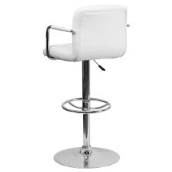 Flash Furniture Contemporary Quilted Vinyl Adjustable Height Barstool With Arms And Chrome Base -Flash Furniture GUEST 0496672e 99f5 4c75 8bfe 9ac8dbb2d3f0