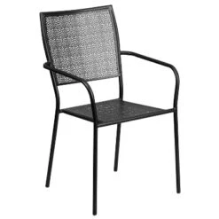 Flash Furniture Commercial Grade Indoor-Outdoor Steel Patio Arm Chair With Square Back -Flash Furniture GUEST 04b494eb f63d 4306 8225 a71fe4d73706