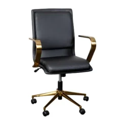 Flash Furniture James Mid-Back Designer Executive Upholstered Office Chair With Brushed Metal Base And Arms -Flash Furniture GUEST 04b80483 a935 4b9c 90c0 1b927b181761
