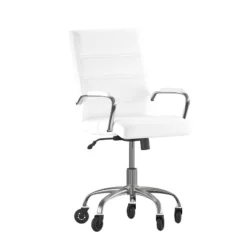 Flash Furniture Camilia Mid-Back Executive Swivel Office Chair With Arms, And Transparent Roller Wheels -Flash Furniture GUEST 04d5899f 3a1b 4ce7 b5c5 37462bf09329