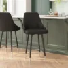 Flash Furniture Shelly Set Of 2 Commercial LeatherSoft Counter Height Bar Stools With Solid Black Metal Frames And Chrome Accented Feet And Footrests -Flash Furniture GUEST 052a1ef7 648a 4320 a88c 4413b02889ea