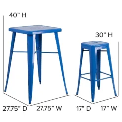Flash Furniture Commercial Grade 23.75" Square Metal Indoor-Outdoor Bar Table Set With 2 Square Seat Backless Stools 22 Flash Furniture Commercial Grade 23.75" Square Metal Indoor-Outdoor Bar Table Set With 2 Square Seat Backless Stools -Flash Furniture GUEST 05323e47 30ea 42c0 ac4a 312a00ce29d1
