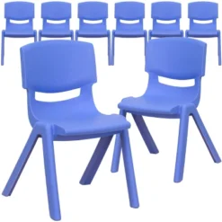 Flash Furniture 8 Pack Plastic Stackable School Chair With 12" Seat Height -Flash Furniture GUEST 0614ae7d 29db 4e87 b8af 316c88854eb1