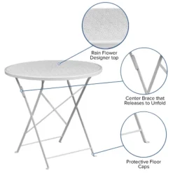 Flash Furniture Oia Commercial Grade 30" Round Indoor-Outdoor Steel Folding Patio Table -Flash Furniture GUEST 06980f94 cee5 4954 be40 bbf1bb29a5a9