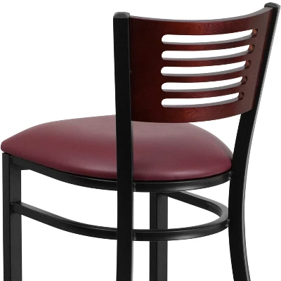 Flash Furniture Black Decorative Slat Back Metal Restaurant Barstool 8 Flash Furniture Black Decorative Slat Back Metal Restaurant Barstool - Image 6
