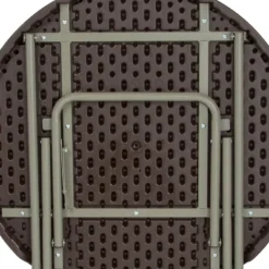 Flash Furniture 2.6-Foot Round Brown Rattan Plastic Folding Table -Flash Furniture GUEST 075dd15b a0e2 412f 8b21 0c21be01f248