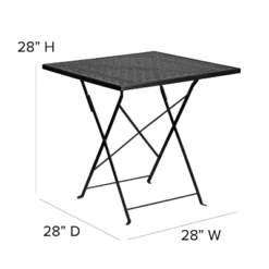 Flash Furniture Oia Commercial Grade 28" Square Indoor-Outdoor Steel Folding Patio Table -Flash Furniture GUEST 07e85f0e f566 4720 b5ff cc39d7441720