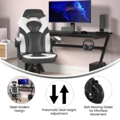 Flash Furniture X10 Gaming Chair Racing Office Computer PC Adjustable Chair With Flip-up Arms And Transparent Roller Wheels -Flash Furniture GUEST 08666e9b 870b 4ee0 b2e3 6071ba64c518