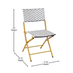 Flash Furniture Rouen Three Piece Folding French Bistro Set In PE Rattan With Metal Frames For Indoor And Outdoor Use -Flash Furniture GUEST 0899cffc a81a 453d b59e 287fecd4a09d