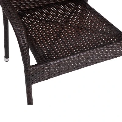Flash Furniture Maxim Indoor/Outdoor Wicker Dining Chairs With Fade & Weather-Resistant Steel Frames For Patio And Deck 9 Flash Furniture Maxim Indoor/Outdoor Wicker Dining Chairs With Fade & Weather-Resistant Steel Frames For Patio And Deck - Image 7