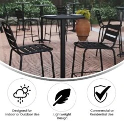 Flash Furniture 23.25" Round Aluminum Indoor-Outdoor Bar Height Table With Flip-Up Table -Flash Furniture GUEST 095e1123 f95c 4019 a9a3 fecc61ff138d