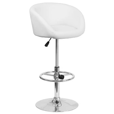 Flash Furniture Contemporary Adjustable Height Barstool With Barrel Back And Chrome Base 14 Flash Furniture Contemporary Adjustable Height Barstool With Barrel Back And Chrome Base - Image 12