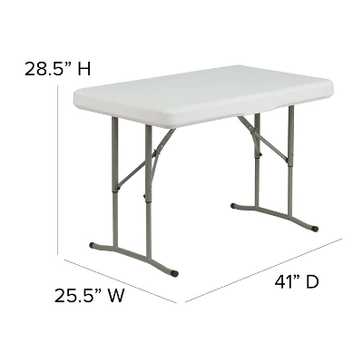 Flash Furniture 3 Piece Portable Plastic Folding Bench And Table Set 5 Flash Furniture 3 Piece Portable Plastic Folding Bench And Table Set - Image 3