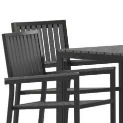 Flash Furniture Harris 5 Piece Commercial Indoor/Outdoor Table And Chairs With Black Poly Resin Slatted Backs And Seats -Flash Furniture GUEST 0a0820fa 5655 414f 8814 01a3ddea01f3