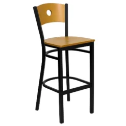 Flash Furniture Wood Circle Back Black Metal Restaurant Barstool -Flash Furniture GUEST 0a139a12 01c4 4fbf 9751 1c5a4af0f75b