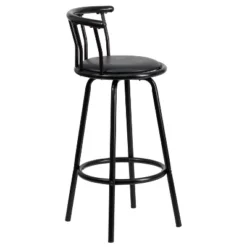 Flash Furniture Crown Back Black Metal Barstool With Black Vinyl Swivel Seat -Flash Furniture GUEST 0b3eb3c4 bdeb 4d6c 94a1 2203f802878a