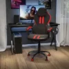 Flash Furniture Ergonomic Office Computer Chair - Adjustable Black And Red Designer Gaming Chair - 360° Swivel - Red Dual Wheel Casters -Flash Furniture GUEST 0b69479f 7dbc 43ab bc82 674e414955bc