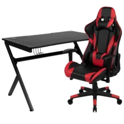 Flash Furniture Gaming Desk And Reclining Gaming Chair Set With Cup Holder, Headphone Hook & 2 Wire Management Holes -Flash Furniture GUEST 0b74ba46 4ebe 48e7 9b1e 9284656bc862