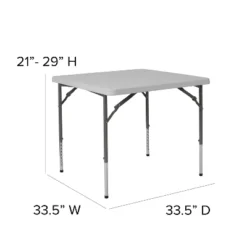 Flash Furniture 2.79-Foot Square Height Adjustable Granite White Plastic Folding Table -Flash Furniture GUEST 0bc93384 3e32 41cc b9c1 97c6f2c7baf9