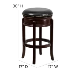 Flash Furniture 29'' High Backless Wood Barstool With Carved Apron And LeatherSoftSoft Swivel Seat -Flash Furniture GUEST 0c3e7c05 7bb6 45e4 a370 1da4149ba6a7