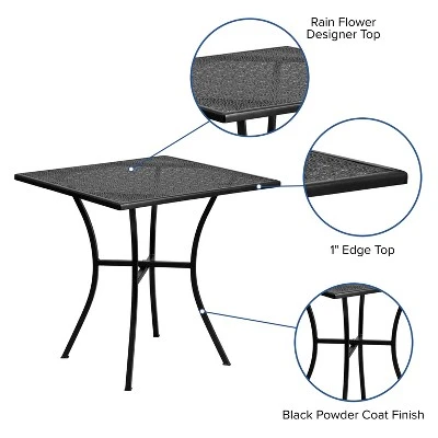 Flash Furniture Oia Commercial Grade Square Patio Table 8 Flash Furniture Oia Commercial Grade Square Patio Table - Image 6