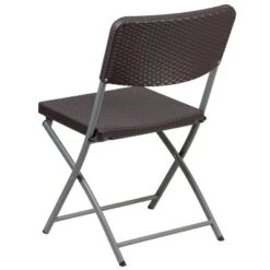 Flash Furniture 2 Pack HERCULES Series Brown Rattan Plastic Folding Chair With Gray Frame 12 Flash Furniture 2 Pack HERCULES Series Brown Rattan Plastic Folding Chair With Gray Frame -Flash Furniture GUEST 0da54a26 b6e6 42f2 9a4e f925eac79010