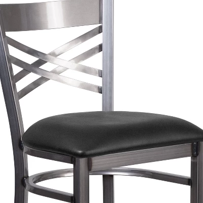 Flash Furniture Clear Coated ''X'' Back Metal Restaurant Barstool 6 Flash Furniture Clear Coated ''X'' Back Metal Restaurant Barstool - Image 4