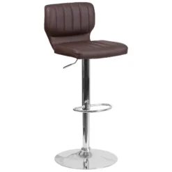 Flash Furniture Contemporary Vinyl Adjustable Height Barstool With Vertical Stitch Back And Chrome Base -Flash Furniture GUEST 0e32d24c 3160 4068 9445 c4a838822921
