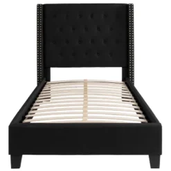 Flash Furniture Riverdale Twin Size Tufted Upholstered Platform Bed In Black Fabric -Flash Furniture GUEST 0e48042a 3d88 49f6 8647 0270845b466a