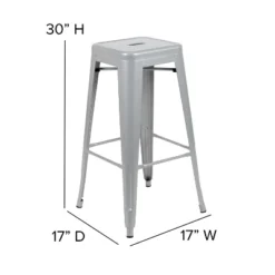 Flash Furniture Cierra Set Of 4 Commercial Grade 30" High Backless Metal Indoor Bar Height Stools With All-Weather Poly Resin Seats 21 Flash Furniture Cierra Set Of 4 Commercial Grade 30" High Backless Metal Indoor Bar Height Stools With All-Weather Poly Resin Seats -Flash Furniture GUEST 0e567fee 8d54 43cd 8d1b dbc07139408c