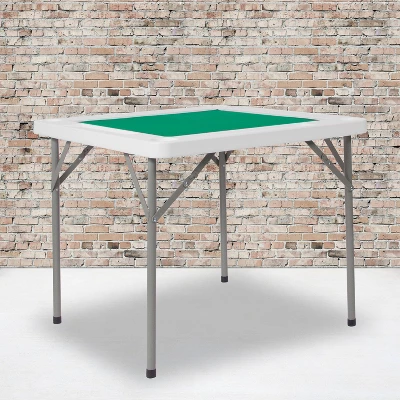 Flash Furniture 34.5" Square 4-Player Folding Card Game Table With Green Playing Surface And Cup Holders 3 Flash Furniture 34.5" Square 4-Player Folding Card Game Table With Green Playing Surface And Cup Holders