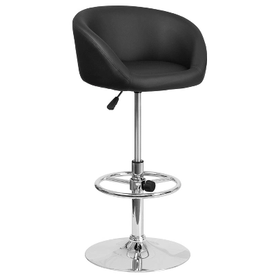 Flash Furniture Contemporary Adjustable Height Barstool With Barrel Back And Chrome Base 15 Flash Furniture Contemporary Adjustable Height Barstool With Barrel Back And Chrome Base - Image 13