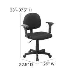 Flash Furniture Wayne Mid-Back Black Fabric Swivel Task Office Chair With Adjustable Arms -Flash Furniture GUEST 0ee493d2 82ab 4680 bd5b 8a2f9d560a2e