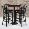 Flash Furniture 30'' Round Laminate Table Set With Round Base And 4 Ladder Back Metal Barstools -Flash Furniture GUEST 0f0e5119 e670 4ae6 be55 efbb60d0a6d4