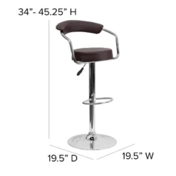 Flash Furniture Contemporary Vinyl Adjustable Height Barstool With Arms And Chrome Base -Flash Furniture GUEST 105f8a27 45d4 46c6 864e e6d6317cd74e