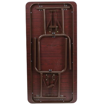 Flash Furniture 4-Foot Mahogany Melamine Laminate Folding Banquet Table 9 Flash Furniture 4-Foot Mahogany Melamine Laminate Folding Banquet Table - Image 7