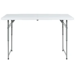 Flash Furniture 4-Foot Height Adjustable Bi-Fold Granite White Plastic Folding Table -Flash Furniture GUEST 11013217 43e3 4629 b70e 56c7981825d5