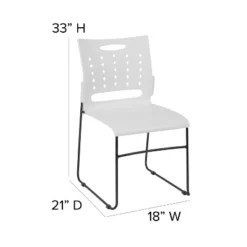 Flash Furniture HERCULES Series 881 Lb. Capacity White Sled Base Stack Chair With Air-Vent Back -Flash Furniture GUEST 110b205e 3ba0 4c67 8efe c961dc43d3be