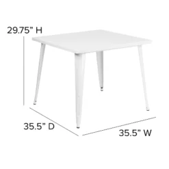 Flash Furniture Commercial Grade 35.5" Square Metal Indoor-Outdoor Table -Flash Furniture GUEST 11b41f8f 3c6b 416a 8d36 2a817bb9c5c6
